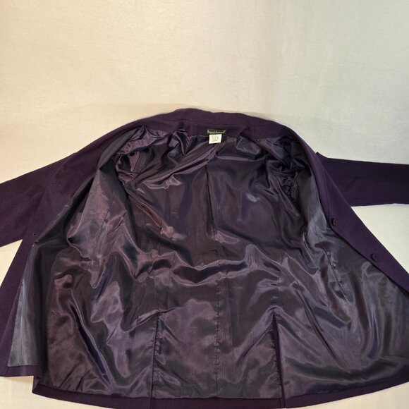 Vintage HARVE BENARD Old Money Preppy Purple Wool Blazer Jacket Size 10 LIKE NEW - Picture 10 of 16